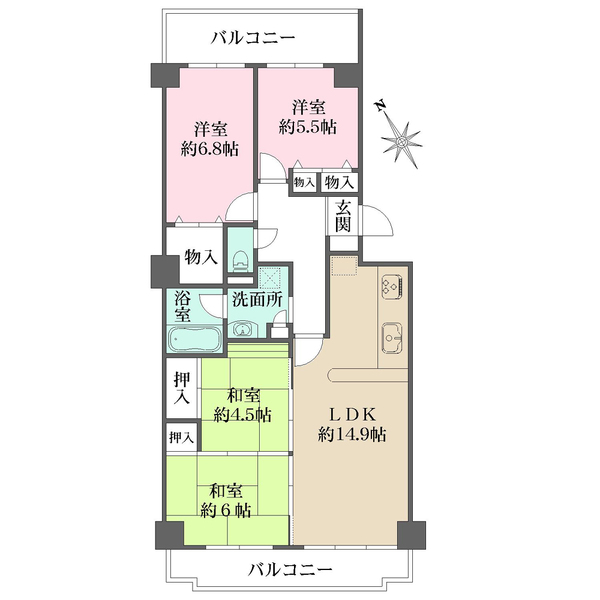 グランドヒル西宮高座台マンションの間取図