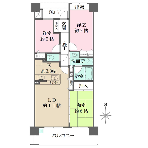 ザ・ガーデネスクシティコムズ館の間取図