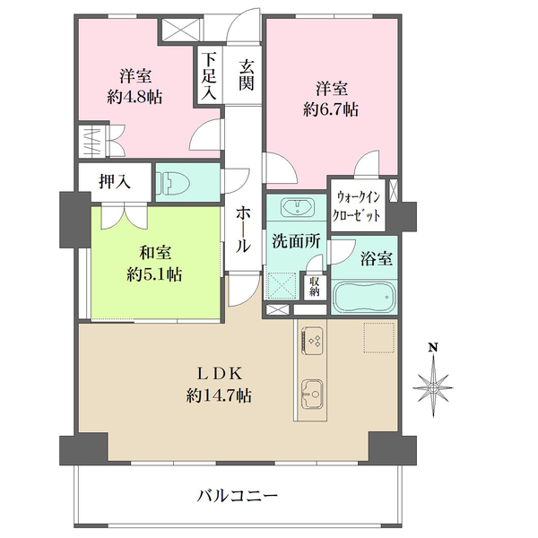 さきタワー・サンクタス尼崎駅前の間取図