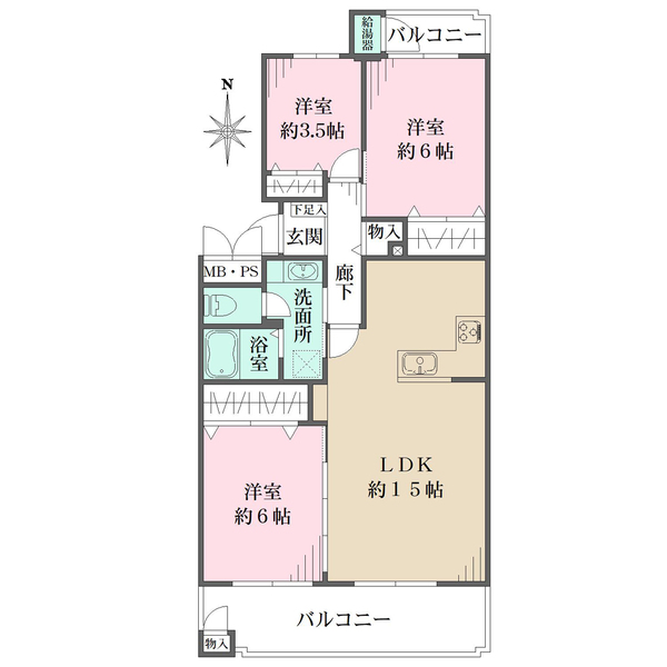 今津浜パークタウン16号棟の間取図