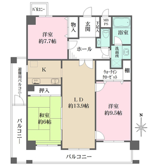 グラン・ドムール甲子園口IIの間取図
