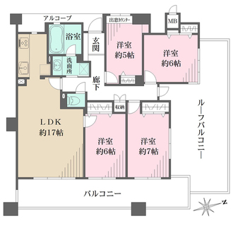 ファミール逆瀬川ザ・ガーデンの間取図
