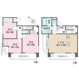 パレ宝塚グリーンコートの間取図