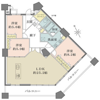 ルネセントラルタワーの間取図