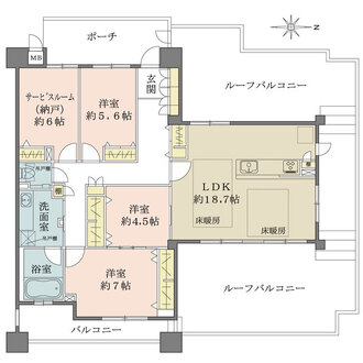 ネバーランド甲東園Ⅱ番館の間取図
