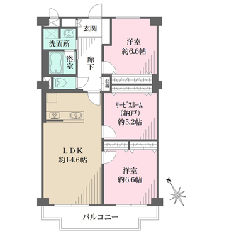 上甲子園ビューハイツの間取図