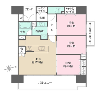 エスリード宝塚セミリアの間取図
