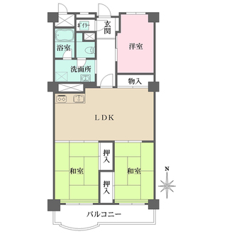 西宮ハイツの間取図