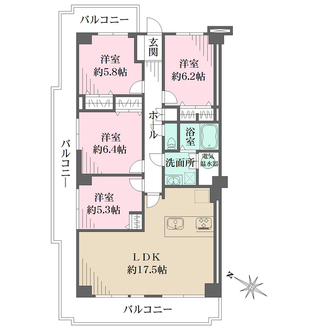 マンハイム甲子園Iの間取図