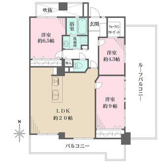 ライオンズマンション雲雀丘花屋敷第二の間取図