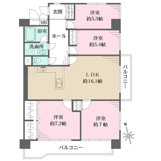 逆瀬川パークマンションの間取図