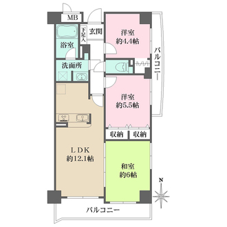 南塚口ガーデンハウスの間取図