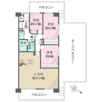 ダイアパレス宝塚月見山の間取図