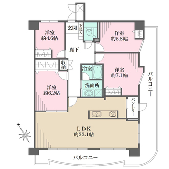 グラン・フェルティ甲東園の間取図