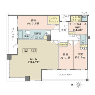 ジオタワー宝塚WESTの間取図