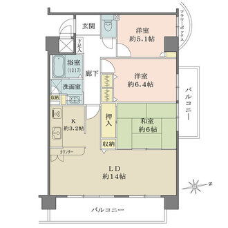 オーガスタコート宝塚の間取図