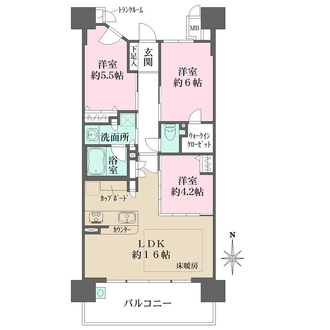 イニシア塚口サウスフィールドの間取図