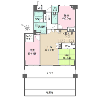 ファミール逆瀬川ザ・ガーデンの間取図