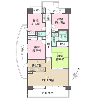 コート甲子園南4番館の間取図