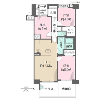 エンゼルクレッセ西難波の間取図