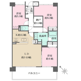 西宮マリナパークシティ海のまち壱番館の間取図
