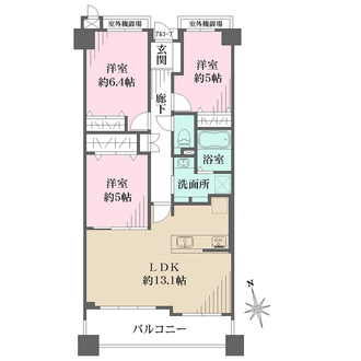ジークレフ西宮武庫川館オリーブ館の間取図