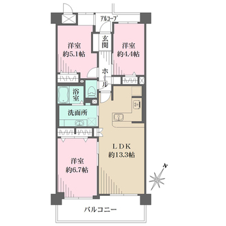 藤和ライブタウン宝塚の間取図