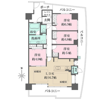 シーコートヤード西宮・香櫨園の間取図