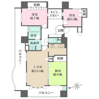 ライオンズマンション宝塚武庫川町の間取図