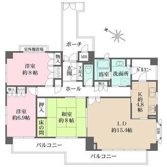 西宮名塩パークハウス16号棟の間取図