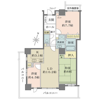 パーク・アヴェニュー神戸三田の間取図