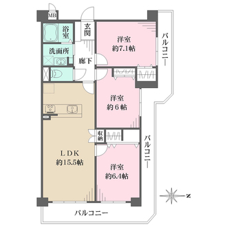コスモ西宮山手の間取図