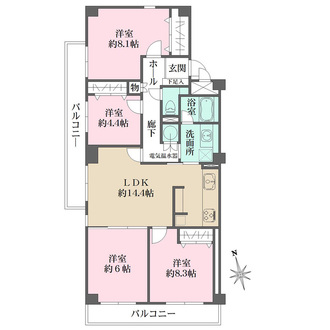 愛宕山ビューハイツの間取図