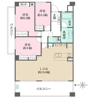 サンメゾン西宮北口ヴァン・エレーブの間取図
