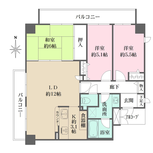ファミール夙川の間取図
