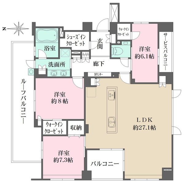 イニシア神戸森北町の間取図