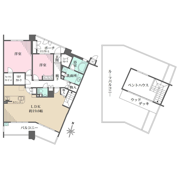 アーバニスフレア森北グランヒルズの間取図