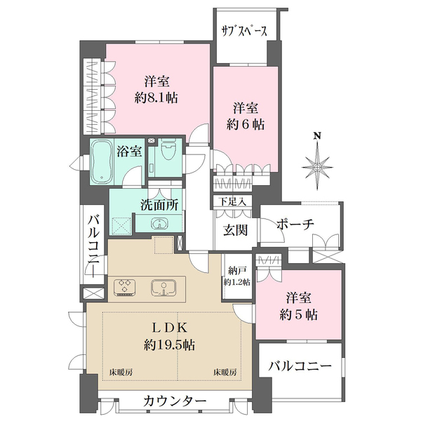 グランドメゾン山芦屋の間取図