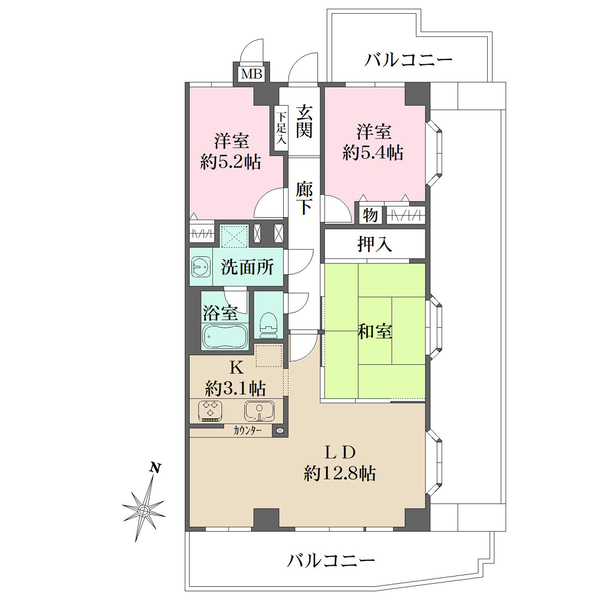 藤和シティホームズ芦屋弐番館の間取図