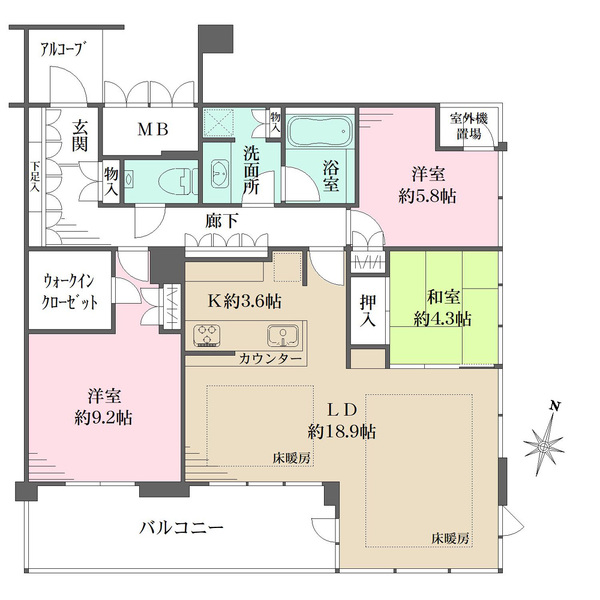 プラネスーペリア西宮の間取図