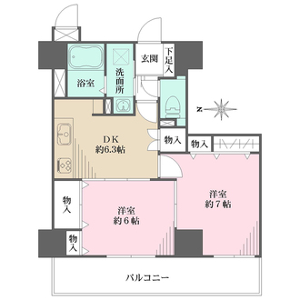 芦屋センチュリーマンションの間取図
