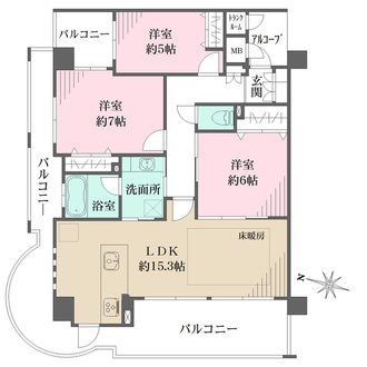 ワコーレ芦屋翠ヶ丘の間取図