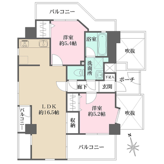 プリオーレ夙川さくら道の間取図