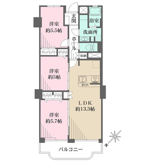 グランドハイツ甲陽園の間取図