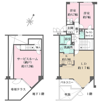 パーク・ハイム芦屋三条町ヒルズの間取図