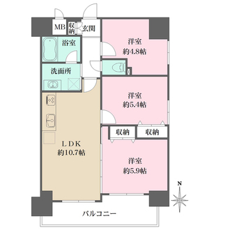 ロイヤル西宮駅前の間取図