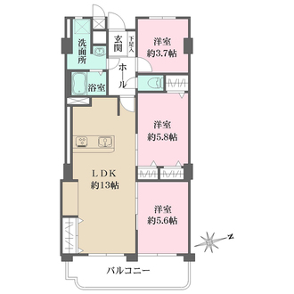 グランドハイツ甲陽園の間取図