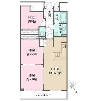 パレ・シェール芦屋東山の間取図