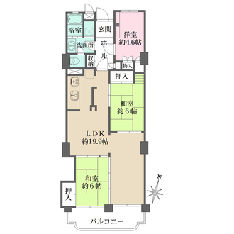 グランドハイツ甲陽園の間取図
