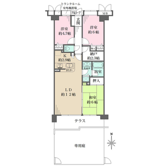 ルネ芦屋川ロザリウムの間取図